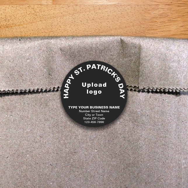 Business Saint Patrick Black Round Sticker (Creator Uploaded)