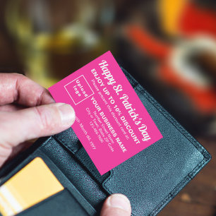 Business Saint Patrick Pink Discount Card