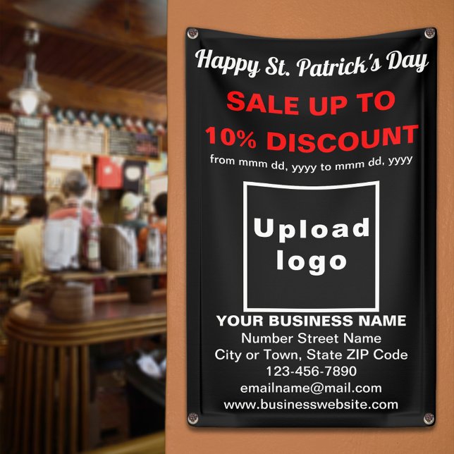 Business Saint Patrick Sale on Black Banner (Business Saint Patrick sale on black banner. Signage to attract more customers.)