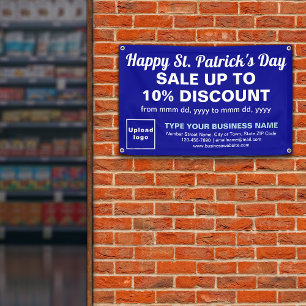 Business Saint Patrick Sale on Blue Rectangle Banner