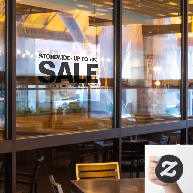 Business Sale Website Address Simple Black (Restaurant Window)
