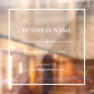 Business Salon Name White Frame