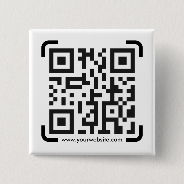 Business Scan Me QR Code Website Modern Simple 15 Cm Square Badge (Front)