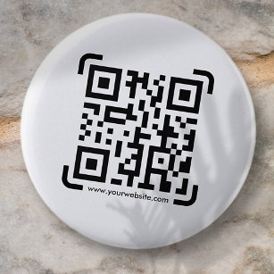 Business Scan Me QR Code Website Modern Simple 6 Cm Round Badge