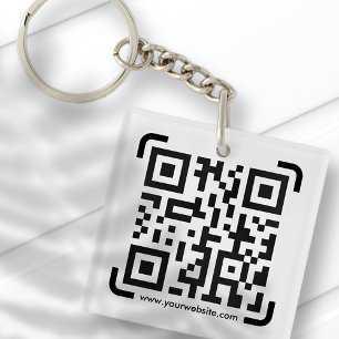 Business Scan Me QR Code Website Modern Simple Key Ring