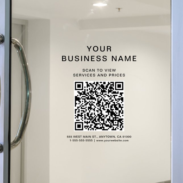 Business Scan To Connect QR Code (Business Scan To Connect QR Code Window Cling)