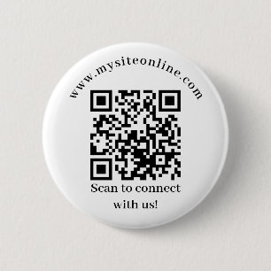 Business scannable QR code 6 Cm Round Badge