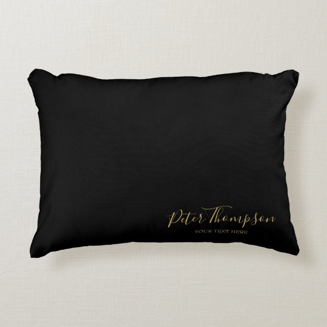 Business Script Elegant Signature Decorative Cushion (Front)