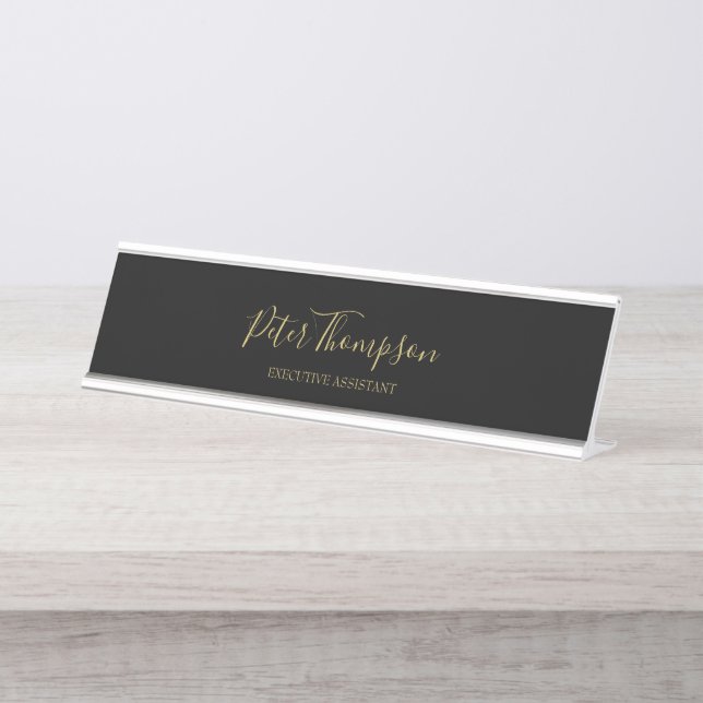 Business Script Elegant Signature  Desk Name Plate (Front)