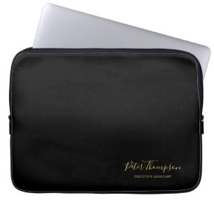Business Script Elegant Signature Laptop Sleeve