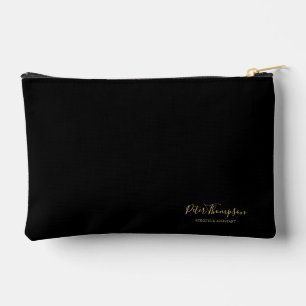 Business Script Elegant Signature Note Card Accessory Pouch