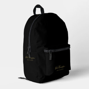 Business Script Elegant Signature Personalized Printed Backpack