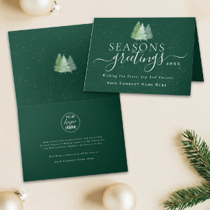 Business Seasons Greetings Company Logo Holiday Card