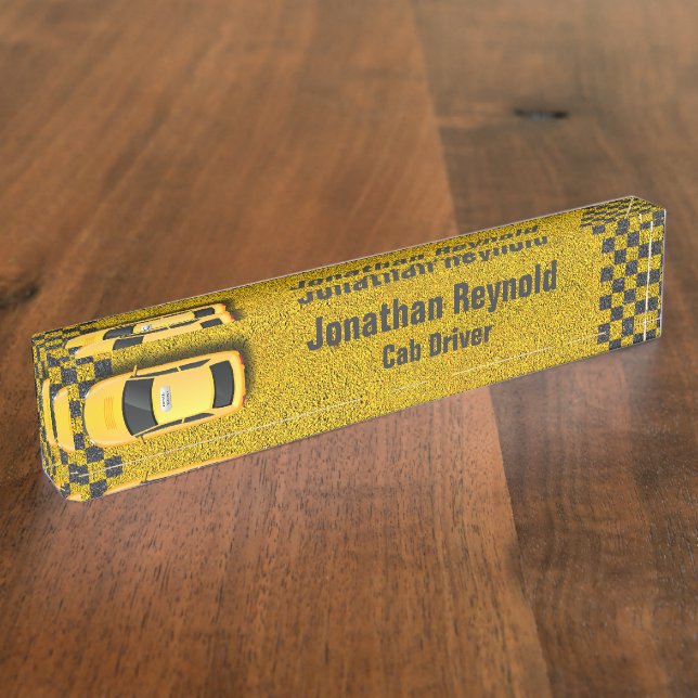 Business Service Cab Driver Yellow Taxi Nameplate (Side)