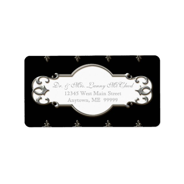 Business Shipping Classic Baroque Swirl Circle Label (Front)