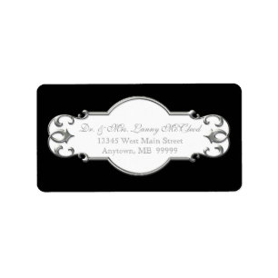 Business Shipping Classic Baroque Swirl Circle Label