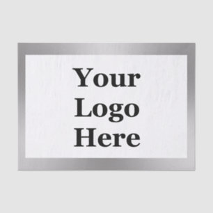 Business Silver and White Elegant Your Logo Here Tissue Paper