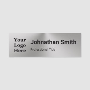 Business Silver Black Name Title Your Logo Here Tag