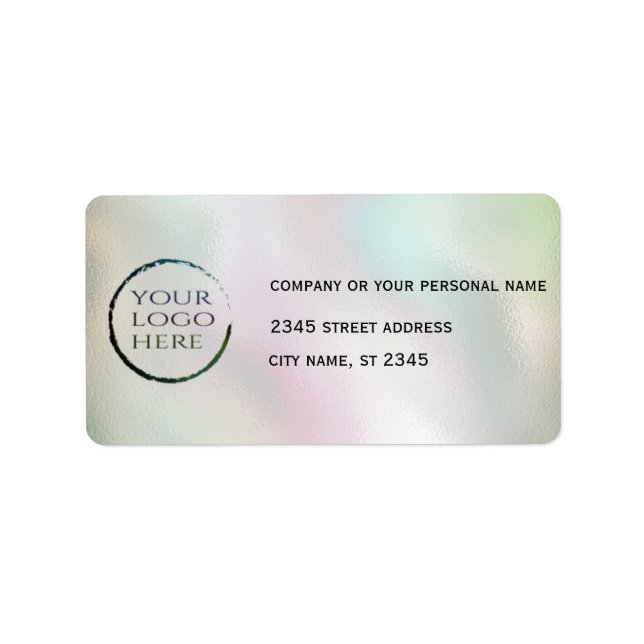 Business simple custom  logo holographic label (Front)