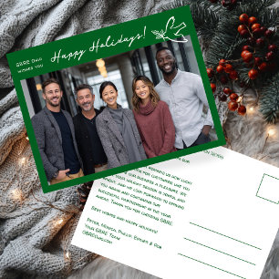 Business Simple Dove CUSTOM PHOTO ChristmasHoliday Postcard
