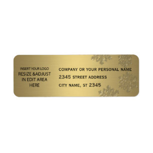 Business simple / insert logo golden snowflake return address label