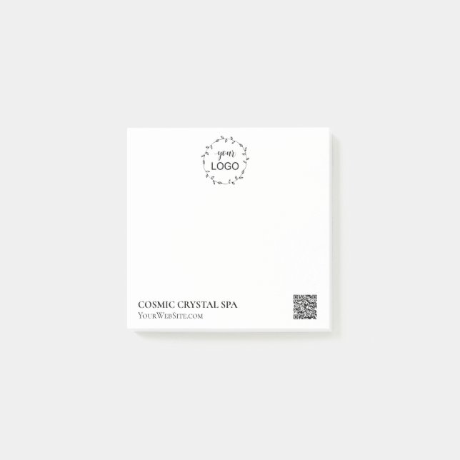 *~* Business Simple Minimal Logo AP8 QR Post-it Notes (Front)
