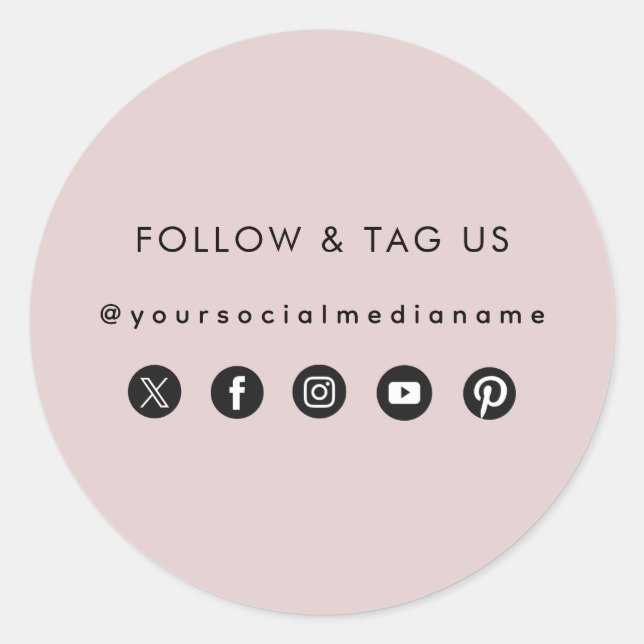 Business Social Media Custom Name Packaging Label (Front)