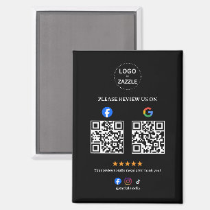 Business Social Review with Qr Code Magnet