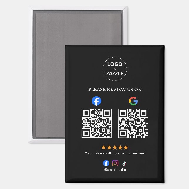 Business Social Review with Qr Code Magnet (Front/Back)
