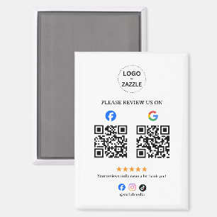Business Social Review with Qr Code Magnet