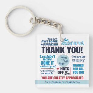 Business Staff Customer Thank You Appreciation Key Ring