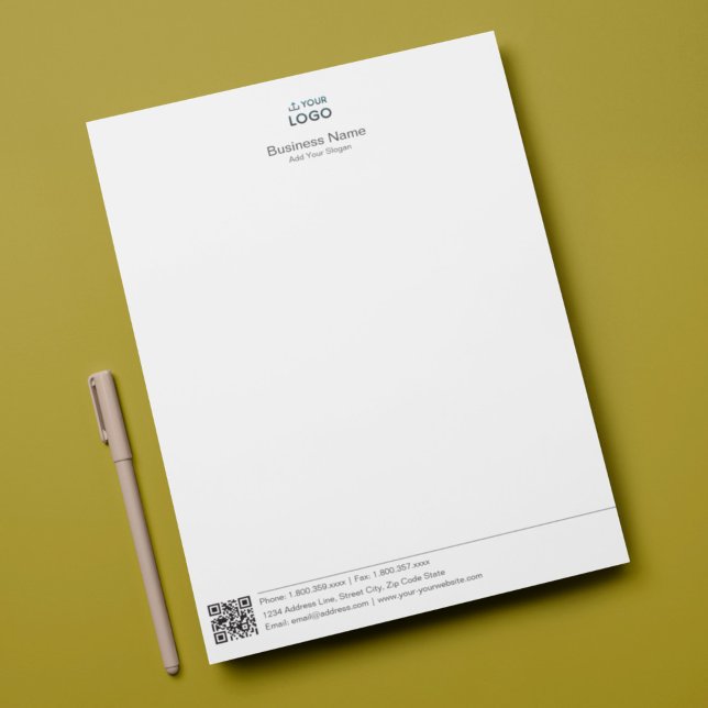Business Stationary Template With Logo And QR Code Custom Letterhead (Creator Uploaded)
