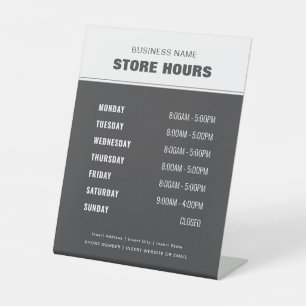 Business Store Hours Professional Modern Pedestal Pedestal Sign
