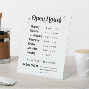 Business Store Open Hours Vintage Shop Sign