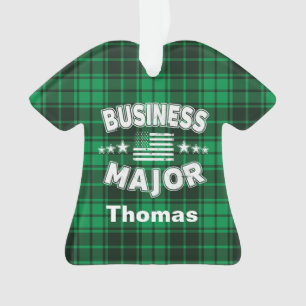 Business Student No Sleep Money Green Plaid Ornament