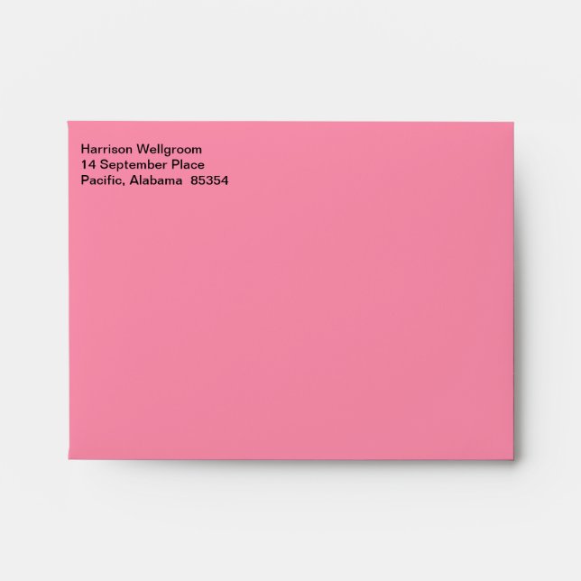 Business Stylish Flamingo Pink Envelope (Front)