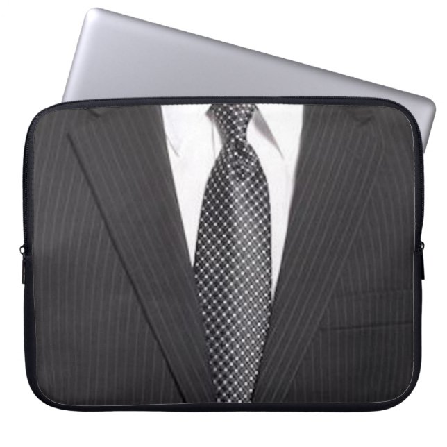 Business Suit & Tie Laptop Sleeve (Front)