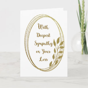 Business Sympathy Gold Look Leaf Card