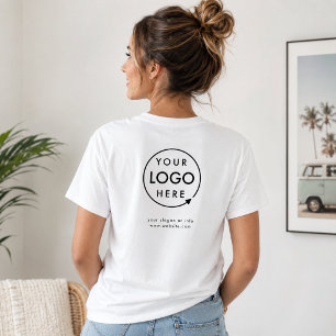 Business T-Shirt Custom Logo Back Staff Shirts