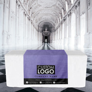 Business Table Runner Banner Linen Logo Purple Tapestry