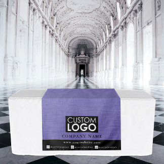 Business Table Runner Banner Linen Logo Purple Tapestry