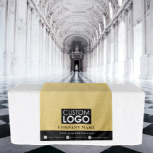 Business Table Runner Banner Linen Logo Yellow