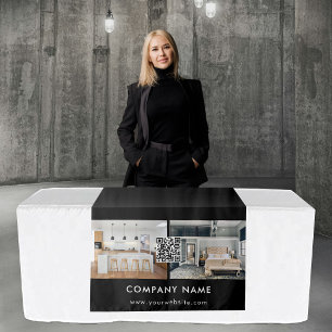 Business Table Runner Banner Real Estate QR Code Tapestry