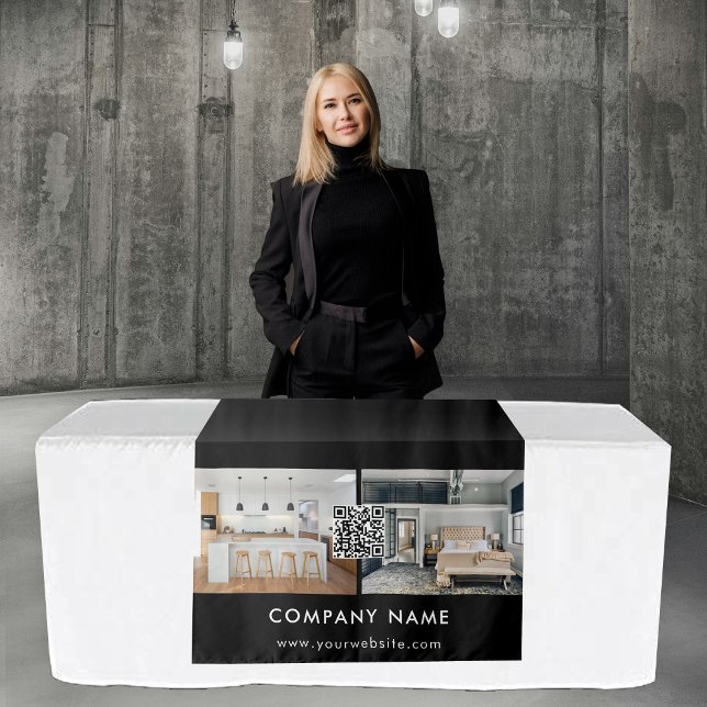 Business Table Runner Banner Real Estate QR Code Tapestry (Business Table Runner Banner Real Estate QR Code Tapestry)