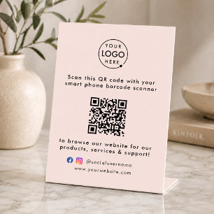 Business Tabletop Sign   QR Promotional Display