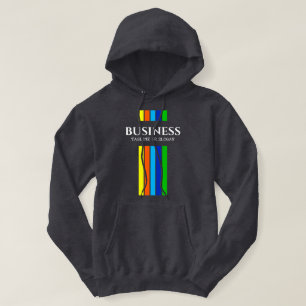 Business Tagline Modern Vertical Stripes  Hoodie