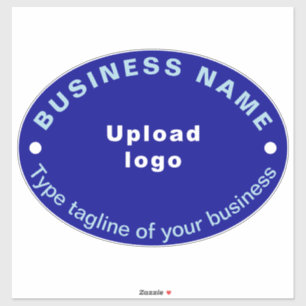 Business Tagline on Blue Large Oval Shape Vinyl