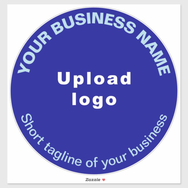 Business Tagline on Blue Large Round Vinyl (Sheet)