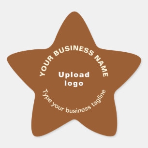 Business Tagline on Brown Star Shape Sticker