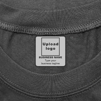 Business Tagline on Grey Square Iron On Label